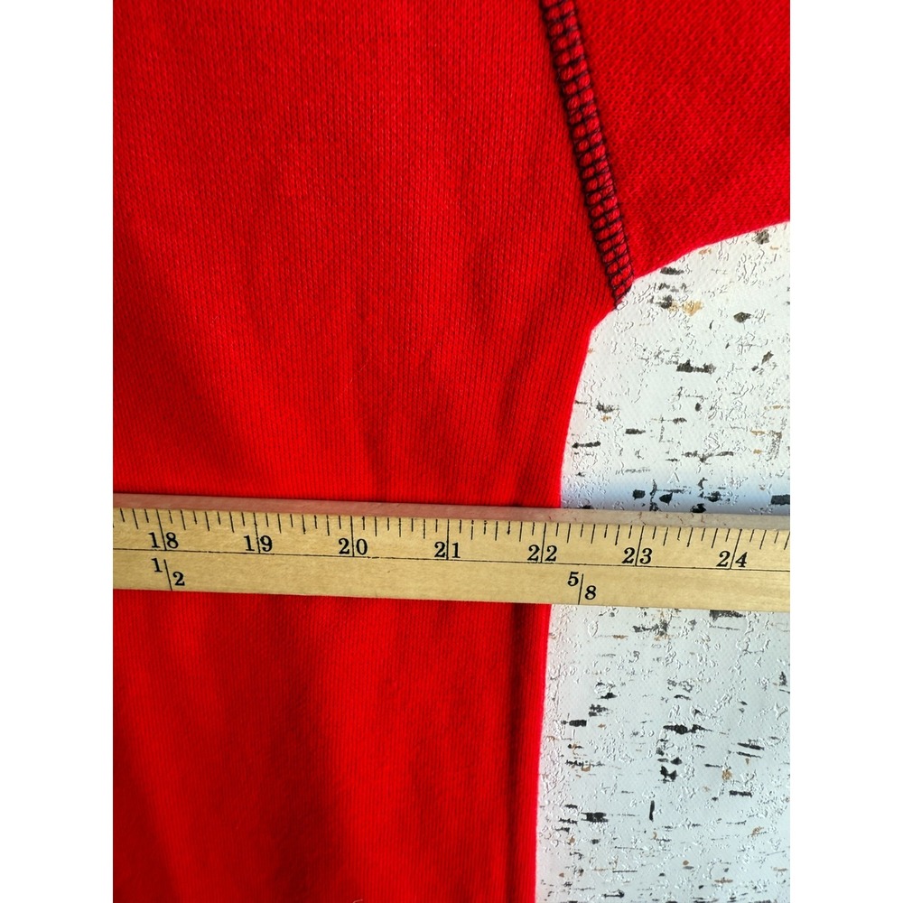 VTG Womens Sz XL Looney Tunes 1997 Red Oversized Long Sleeve Shirt 1/4 Zip - Picture 5 of 9